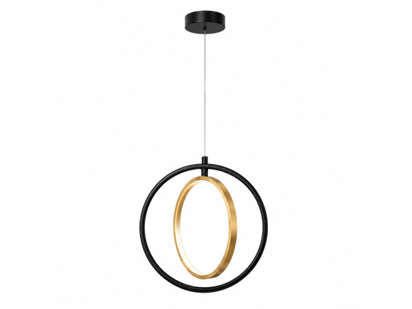 LED Ring Hanglamp 15W – 4000K – Zwart/Goud – DAXTON-15 – foto 2 – kavel bij XL Auctions