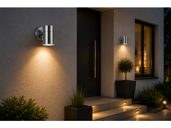 4x Buitenwandlamp GU10 – Mat Chroom – IP44 – MANOLYA-1 – kavel bij XL Auctions