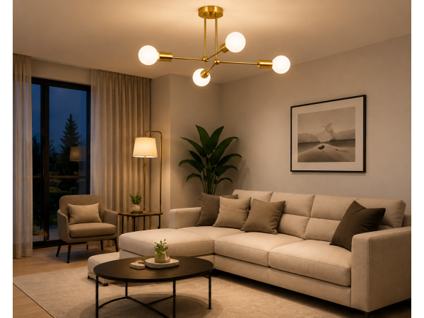 LED Hanglamp Max 18W – E27 – Goud – 520x250mm – LORENZO-4 – kavel bij XL Auctions