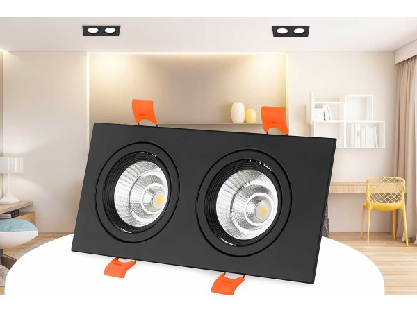 20x Downlight Houder – Kantelbaar – GU10 – Zwart – EP-2 – kavel bij XL Auctions