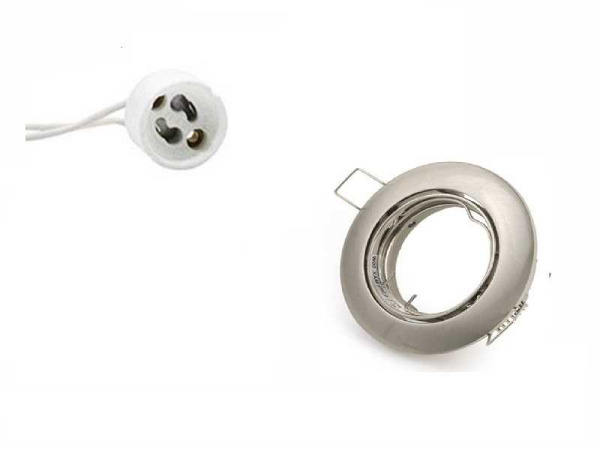 100x Downlight Houder – Kantelbaar – GU10 – Zilver – kavel bij XL Auctions