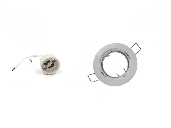 100x Downlight Houder – Kantelbaar – GU10 – Wit – kavel bij XL Auctions