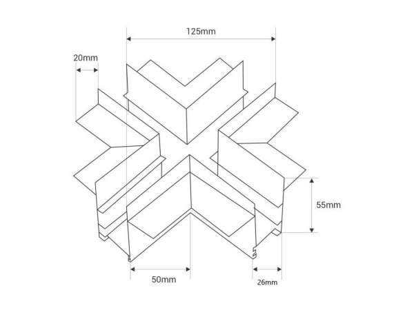 4x X-Connector voor Inbouw Magnetische Rail – Horizontaal – foto 3 – kavel bij XL Auctions
