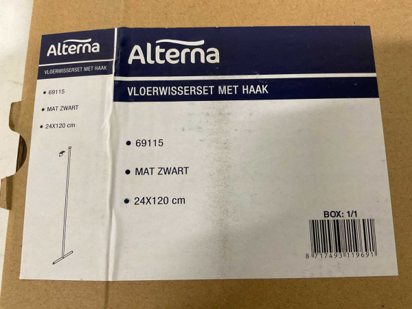 Novio vloerwisserset met haak 24x120cm Umea mat zwart – foto 7 – kavel bij XL Auctions
