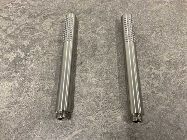 2x Beaux staafhanddouche Port geborsteld rvs – foto 2 – kavel bij XL Auctions