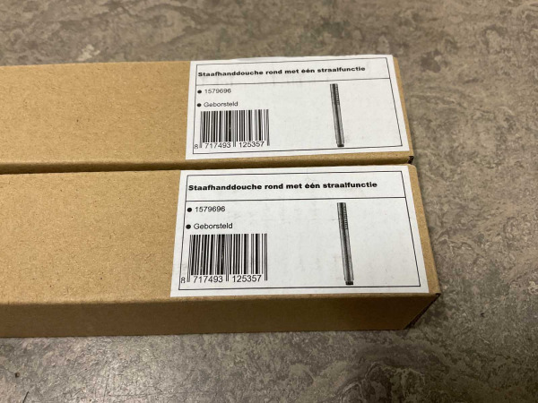 2x Beaux staafhanddouche Port geborsteld rvs – foto 5 – kavel bij XL Auctions