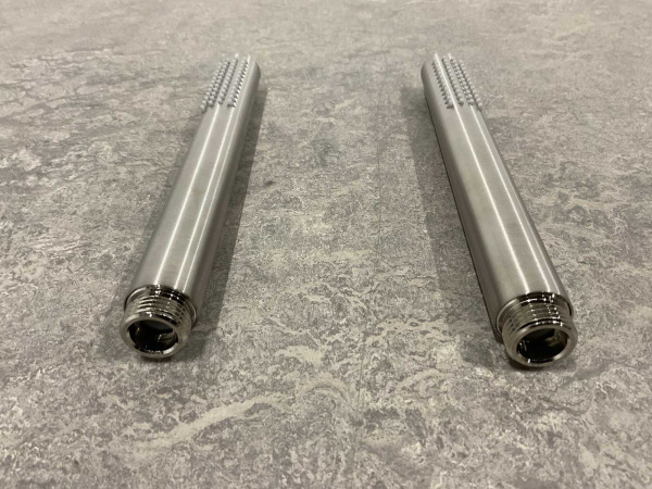 2x Beaux staafhanddouche Port geborsteld rvs – foto 3 – kavel bij XL Auctions