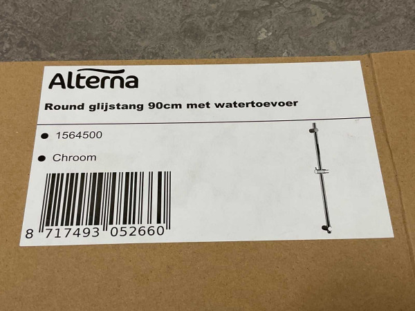 Alterna glijstang 90cm met waterinlaat chroom – foto 6 – kavel bij XL Auctions