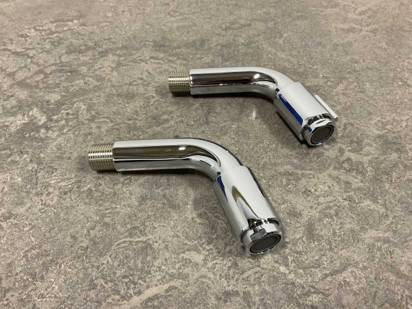 2x Alterna fonteinkraan wand 11cm Piccolo chroom – foto 2 – kavel bij XL Auctions