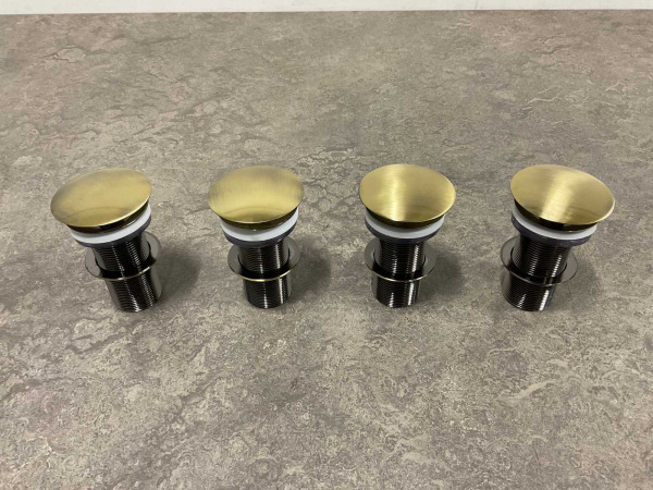 4x Beaux wastafelplug 1 1/4" lange schacht Lilas brons – foto 2 – kavel bij XL Auctions