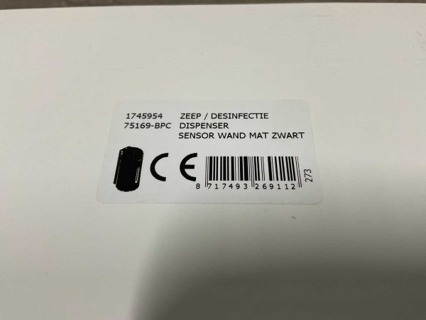 Novio zeep/desinfectie dispenser sensor wand Umea mat zwart – foto 6 – kavel bij XL Auctions