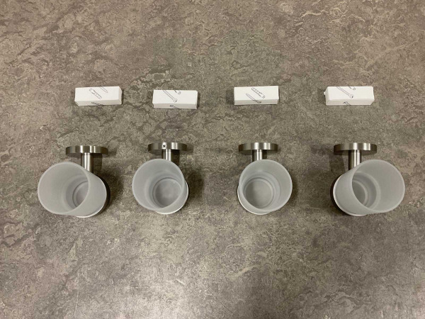 4x Novio glashouder met glas Riga geborsteld – foto 4 – kavel bij XL Auctions