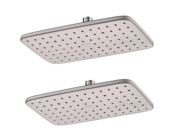 2x Beaux hoofddouche rechthoekig 29x18cm Port mat geborsteld – kavel bij XL Auctions