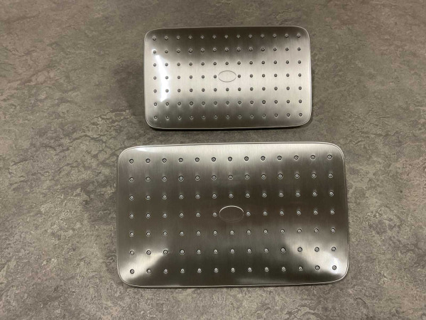 2x Beaux hoofddouche rechthoekig 29x18cm Port mat geborsteld – foto 2 – kavel bij XL Auctions
