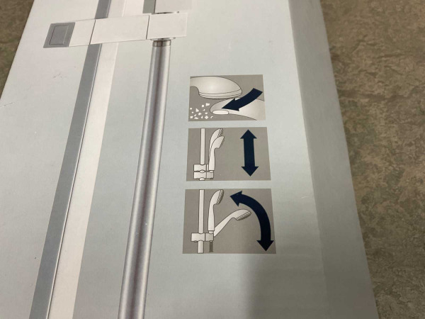 glijstangset met handdouche 95cm vierkant chroom – foto 7 – kavel bij XL Auctions