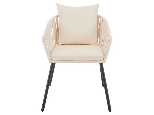 Touwstoelen - Set van 2 - Incl. Zit-en Rugkussens - Beige – foto 5 – kavel bij XL Auctions