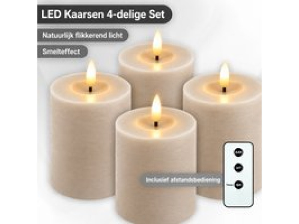 LED kaarsen - Echte Wax - 10 cm - taupe – Afstandsb – foto 2 – kavel bij XL Auctions