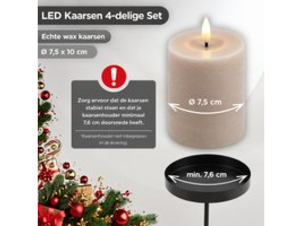 LED kaarsen - Echte Wax - 10 cm - taupe – Afstandsb – foto 3 – kavel bij XL Auctions