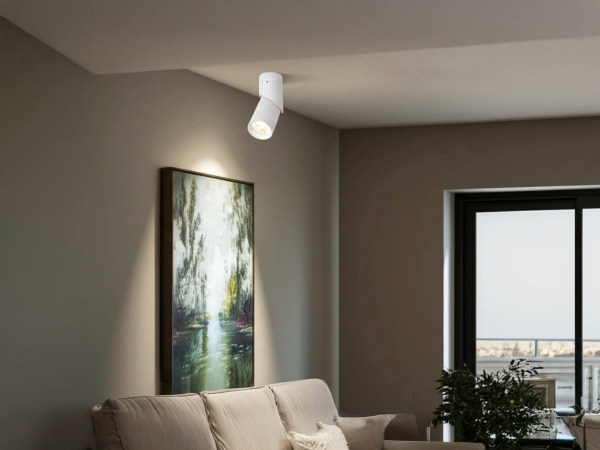 6x GU10 Opbouwspot Armatuur cilinder zand wit draaibaar – foto 3 – kavel bij XL Auctions