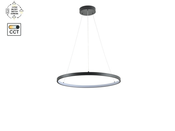 Hanglamp Zand Zwart 60cm 28W LED CCT 3 Kleur – foto 7 – kavel bij XL Auctions