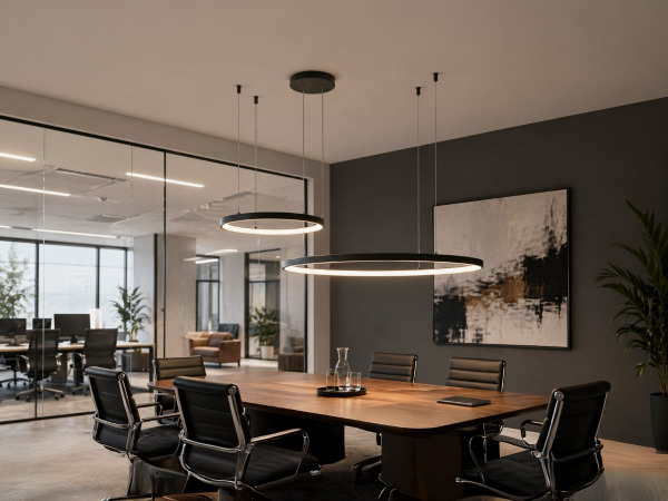 Hanglamp Zand Zwart 80cm&40cm Duo Ring 50W LED CCT 3 Kleur – foto 7 – kavel bij XL Auctions