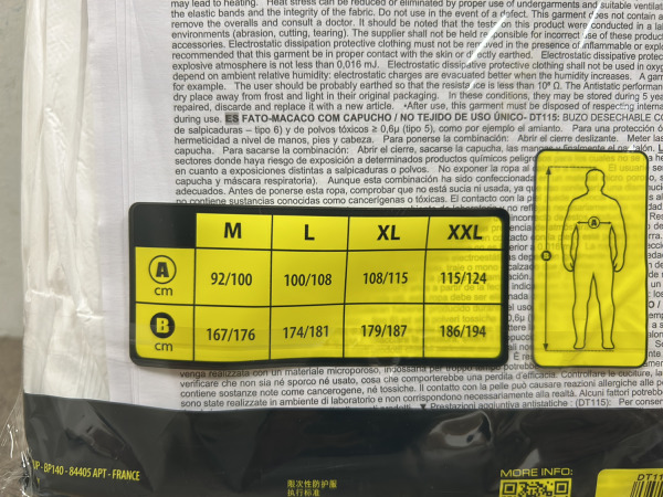10x DeltaPlus wegwerpoverall maat XL DT115 – foto 5 – kavel bij XL Auctions