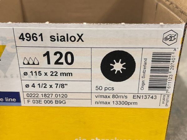 4x Sia schuurschijf P120 ø115mm Sialox 50-pack – foto 4 – kavel bij XL Auctions