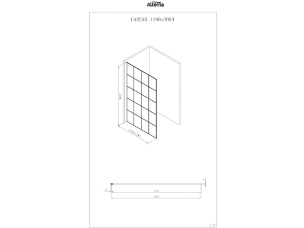 Alterna walk-in 120x200cm Free Mix mat zwart – foto 6 – kavel bij XL Auctions