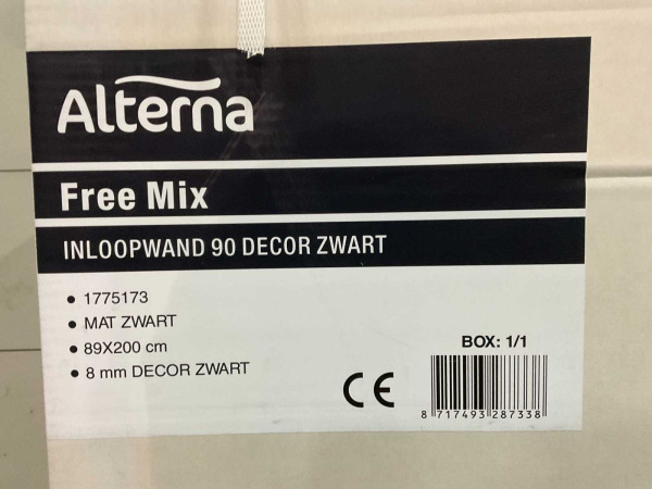Alterna walk-In 90x200cm Free Mix decor mat zwart – foto 2 – kavel bij XL Auctions