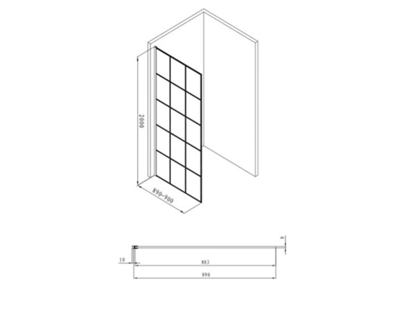 Alterna walk-In 90x200cm Free Mix decor mat zwart – foto 4 – kavel bij XL Auctions