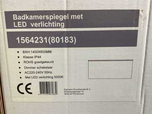 Novio spiegel 140x60cm m/ledverlichting dimmer Wessel zilver – foto 9 – kavel bij XL Auctions