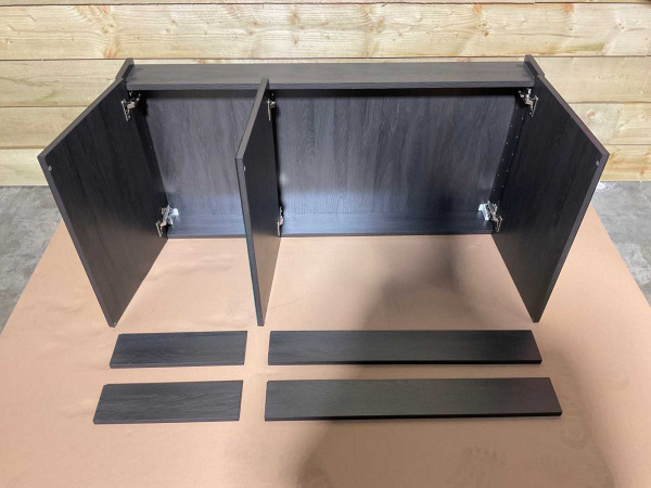 Beaux spiegelkast 120cm met 3 deuren Tarbes donker eiken – foto 2 – kavel bij XL Auctions