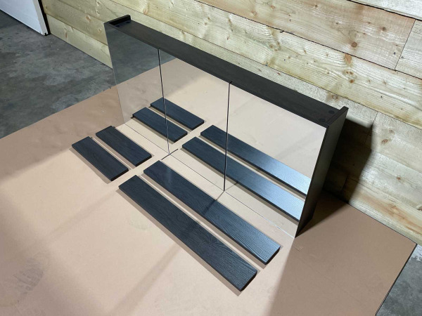 Beaux spiegelkast 120cm met 3 deuren Tarbes donker eiken – foto 3 – kavel bij XL Auctions