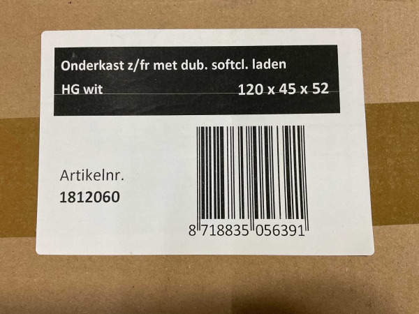 Royal Plaza wastafelonderkast z/fronten Merlot glans wit – foto 6 – kavel bij XL Auctions