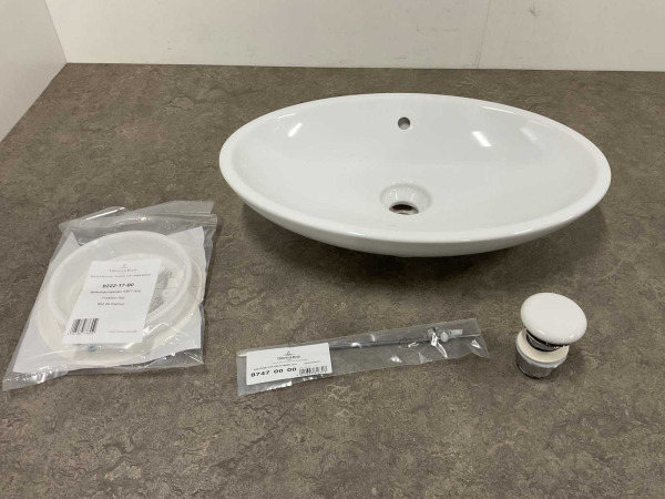 Villeroy & Boch opzetwastafel met plug 58,5x38cm Loop wit – foto 8 – kavel bij XL Auctions
