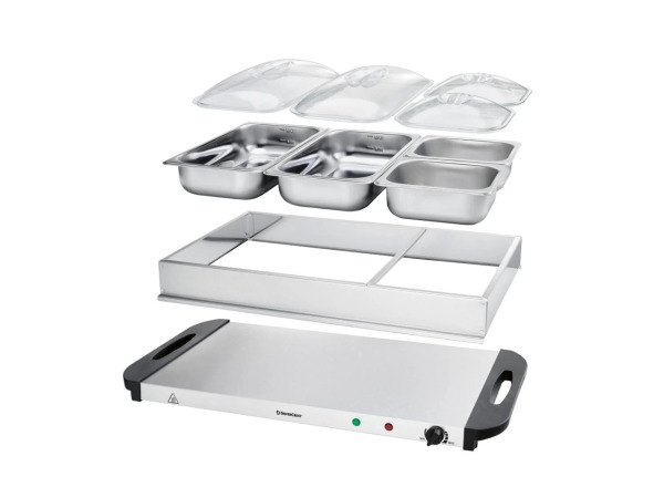 Buffetverwarmer 300W Inclusief 4 RVS Schalen Met Deksel – foto 2 – kavel bij XL Auctions