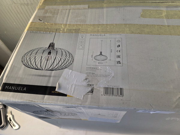 Lucide MANUELA - Hanglamp - Ø 65 cm - 1xE27 - Zwart – foto 3 – kavel bij XL Auctions