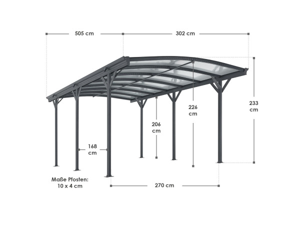 Terrasdak / Carport - Boogdak - 5 x 3 m - Donkergrijs – foto 2 – kavel bij XL Auctions