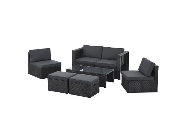 Polyrotan Loungeset / Tuinset Salou - Zwart – kavel bij XL Auctions