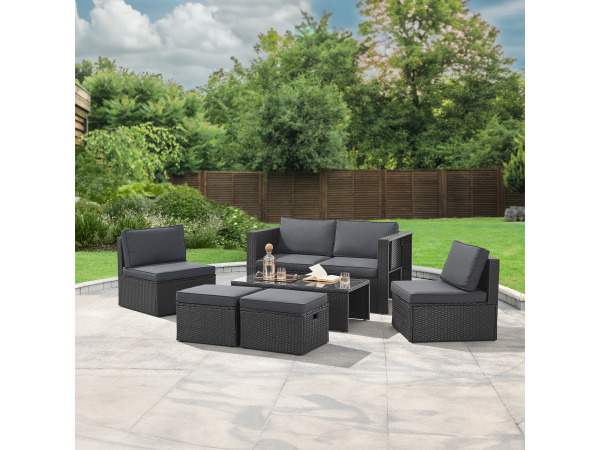 Polyrotan Loungeset / Tuinset Salou - Zwart – foto 17 – kavel bij XL Auctions
