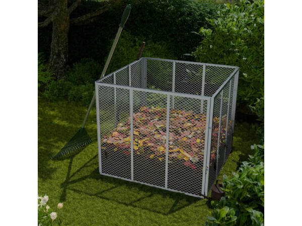 Metalen compostbak - Tuinafval - 450L - Zilver – foto 6 – kavel bij XL Auctions