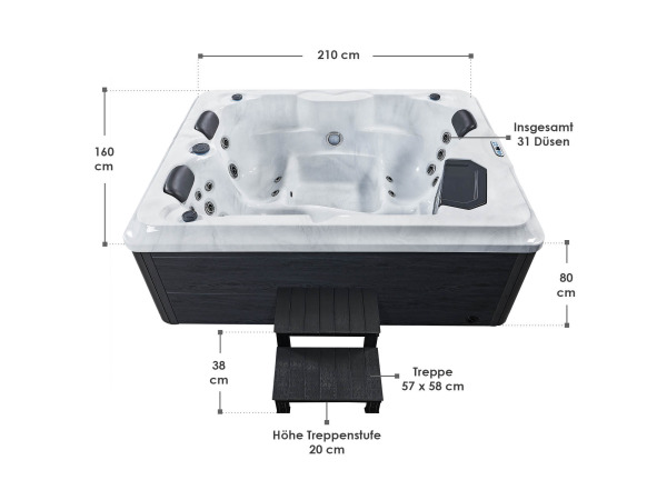 Whirlpool Oasis voor buiten - 3 persoons bubbelbad – foto 2 – kavel bij XL Auctions