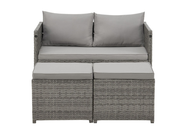 2 in 1 Polyrotan Loungeset Jamaika - Grijs – foto 10 – kavel bij XL Auctions