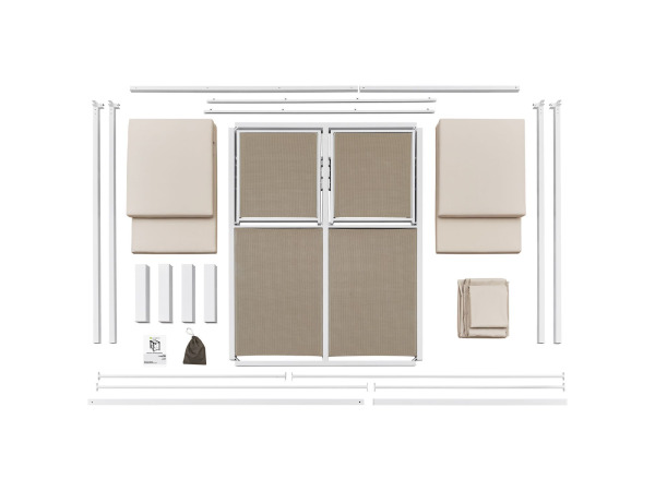 Dubbel Ligbed - Beige / Wit – foto 3 – kavel bij XL Auctions