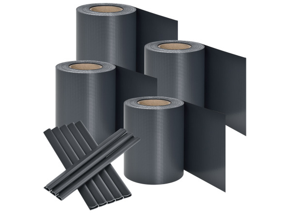 PVC Privacystrips - 4 stuks - Antraciet – kavel bij XL Auctions