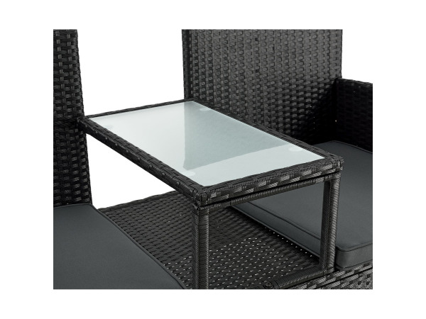 Tuinbank Monaco - Polyrotan zwart/grijs – foto 4 – kavel bij XL Auctions
