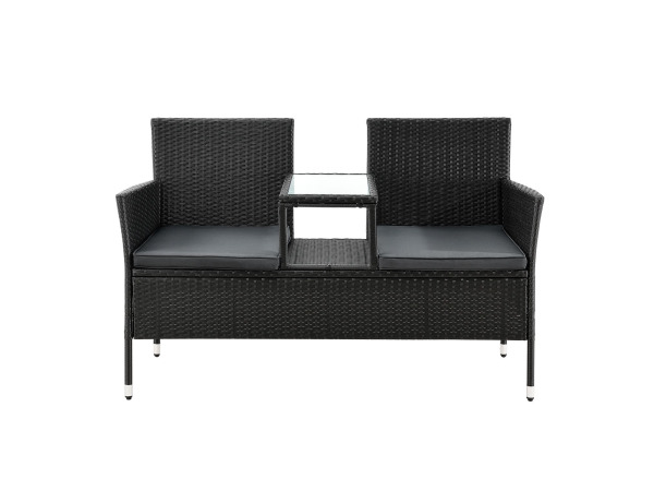 Tuinbank Monaco - Polyrotan zwart/grijs – foto 6 – kavel bij XL Auctions