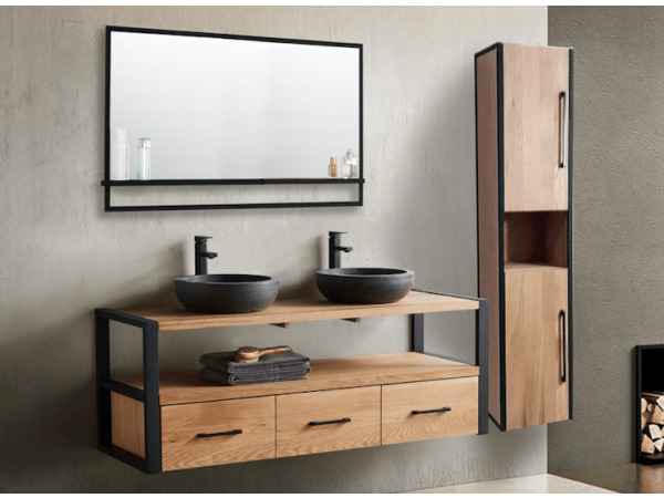 Casajoy eiken badkamermeubel 150 cm incl. waskommen – foto 2 – kavel bij XL Auctions