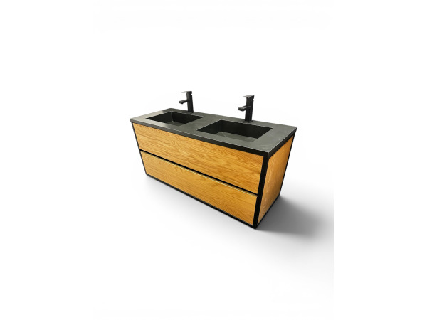 Casajoy Eiken badkamermeubel zwart RVS 120cm – foto 2 – kavel bij XL Auctions