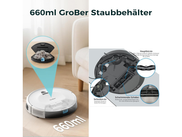 Redkey E6 robotstofzuiger - 3800 Pa - afstandsbediening – foto 5 – kavel bij XL Auctions